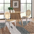 Pemberly Row Solid Wood with Natural Cane Side Chairs (Set of 2) in White