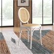 Pemberly Row Solid Wood with Natural Cane Side Chairs (Set of 2) in White