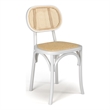 Pemberly Row Solid Wood with Natural Cane Side Chairs (Set of 2) in White
