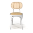 Pemberly Row Solid Wood with Natural Cane Side Chairs (Set of 2) in White