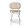 Pemberly Row Solid Wood with Natural Cane Side Chairs (Set of 2) in White