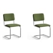 Pemberly Row Contemporary Velvet Side Chair (Set Of 2) in Forest