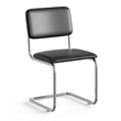 Pemberly Row Modern Vegan Leather Side Chair (Set Of 2) in Black
