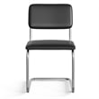 Pemberly Row Modern Vegan Leather Side Chair (Set Of 2) in Black