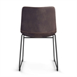 Pemberly Row Vegan Leather Side Chairs with Black Legs (Set of 2) in Dark Wood
