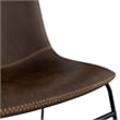 Pemberly Row Vegan Leather Side Chairs with Black Legs (Set of 2) in Dark Wood