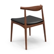 Pemberly Row Modern Solid Ash Wood Leather Dining Chair in Walnut