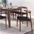 Pemberly Row Modern Solid Ash Wood Leather Dining Chair in Walnut