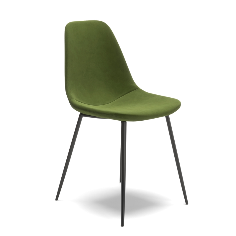 Pemberly Row Performance Velvet Side Chairs (Set of 2) in Forest