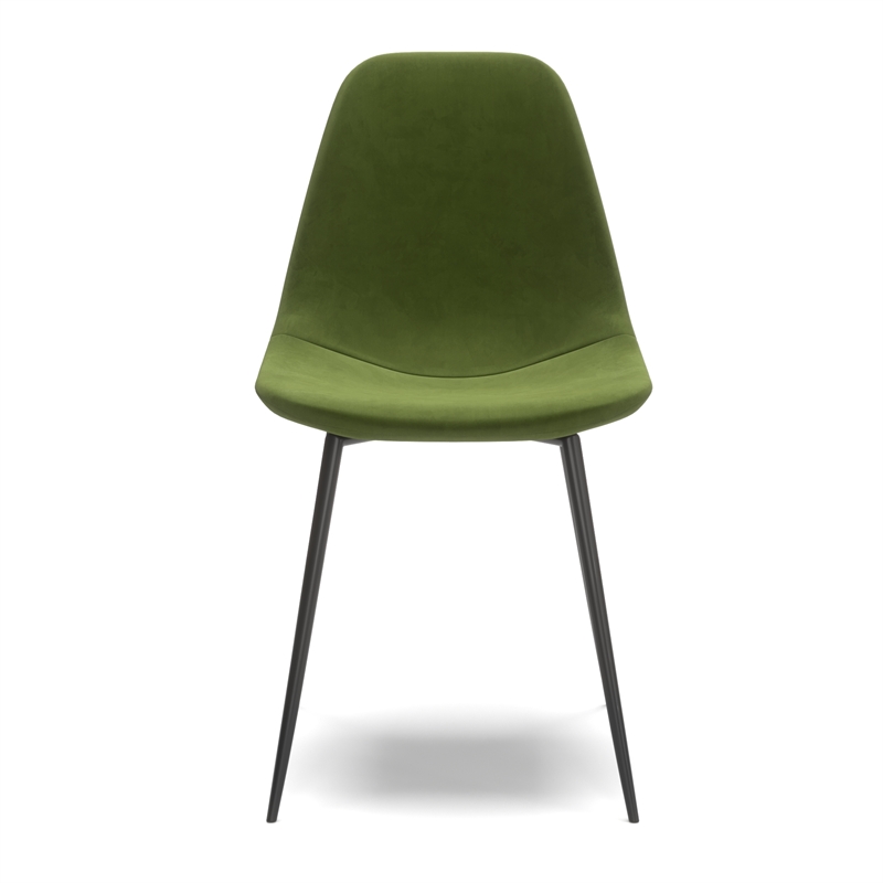 Pemberly Row Performance Velvet Side Chairs (Set of 2) in Forest