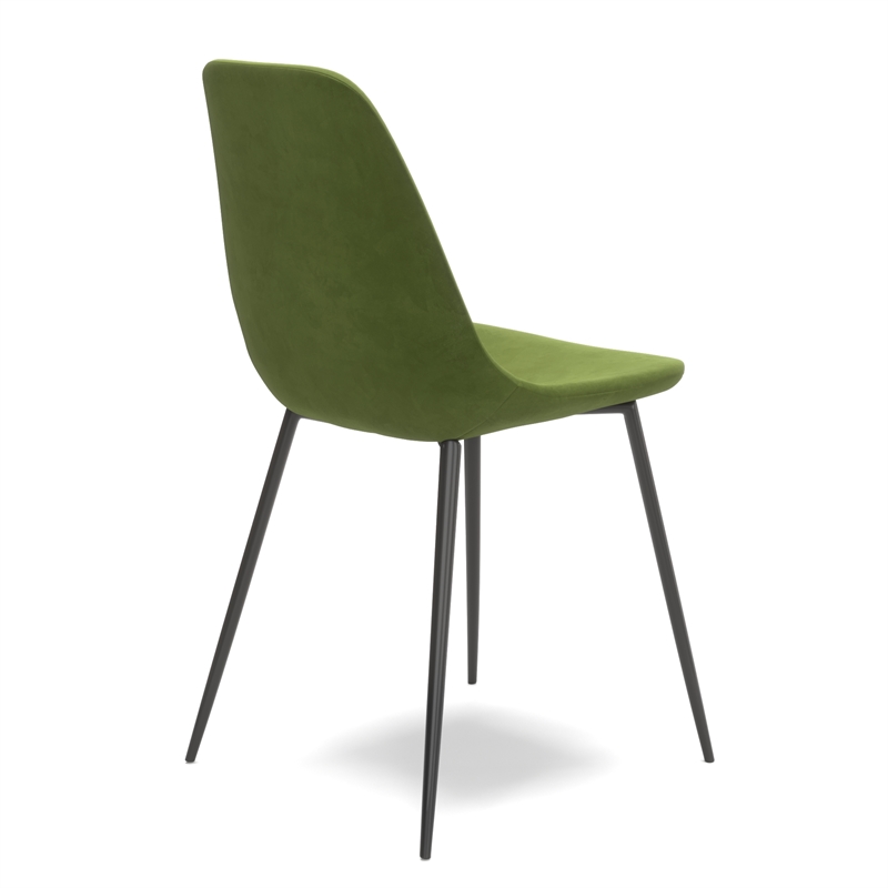 Pemberly Row Performance Velvet Side Chairs (Set of 2) in Forest