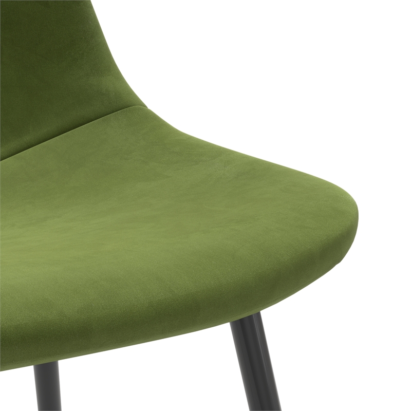 Pemberly Row Performance Velvet Side Chairs (Set of 2) in Forest