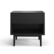 Pemberly Row Contemporary Scandinavian One-Drawer Nightstand in Black