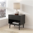 Pemberly Row Contemporary Scandinavian One-Drawer Nightstand in Black