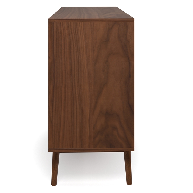 Pemberly Row Contemporary Scandinavian 6-Drawer Dresser in Walnut