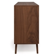 Pemberly Row Contemporary Scandinavian 6-Drawer Dresser in Walnut