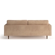Pemberly Row Contemporary Soft Velvet Upholstery Sofa in Sand