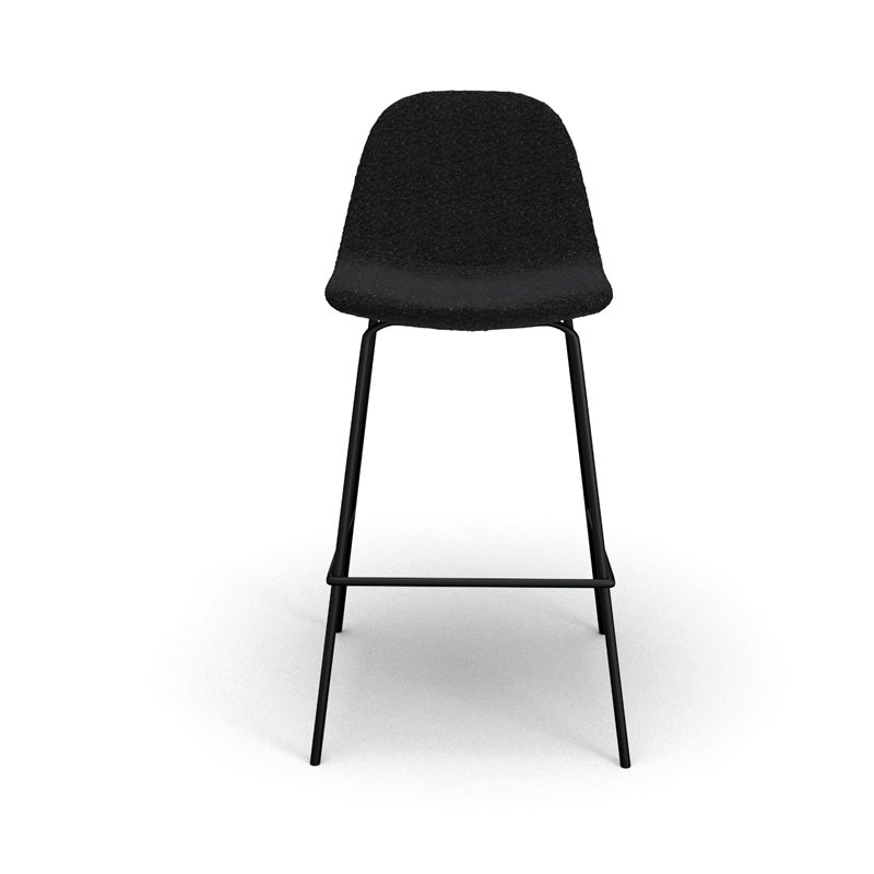 Pemberly Row Counter Stools in Black Boucle (Set of 2) in Black