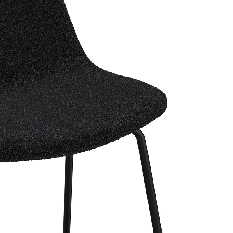 Pemberly Row Counter Stools in Black Boucle (Set of 2) in Black