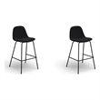 Pemberly Row Counter Stools in Black Boucle (Set of 2) in Black