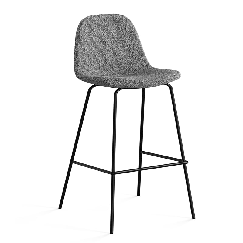 Pemberly Row Counter Stools in Grey Boucle (Set of 2) in Gray