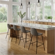 Pemberly Row Counter Stools in Grey Boucle (Set of 2) in Gray