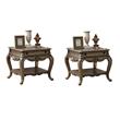 Pemberly Row Set of 2 1-Drawer End Tables with Bottom Shelf in Vintage Oak