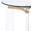 Pemberly Row Set of 2 Round red Glass Top End Tables in Clear and Gold