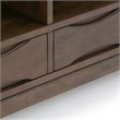 Pemberly Row Set of 2 Solid Hardwood Cube Storage Bookcases in Walnut Brown