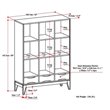 Pemberly Row Set of 2 Solid Hardwood Cube Storage Bookcases in Walnut Brown