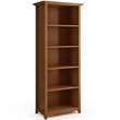 Pemberly Row Set of 2 5-Shelf Solid Wood Bookcases in Light Golden Brown