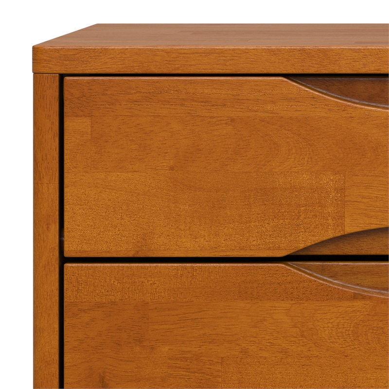 Pemberly Row Set of 2 2-Drawer Solid Hardwood End Tables in Brown