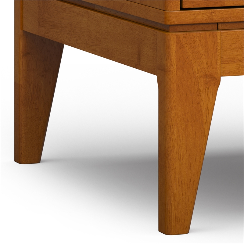 Pemberly Row Set of 2 2-Drawer Solid Hardwood End Tables in Brown