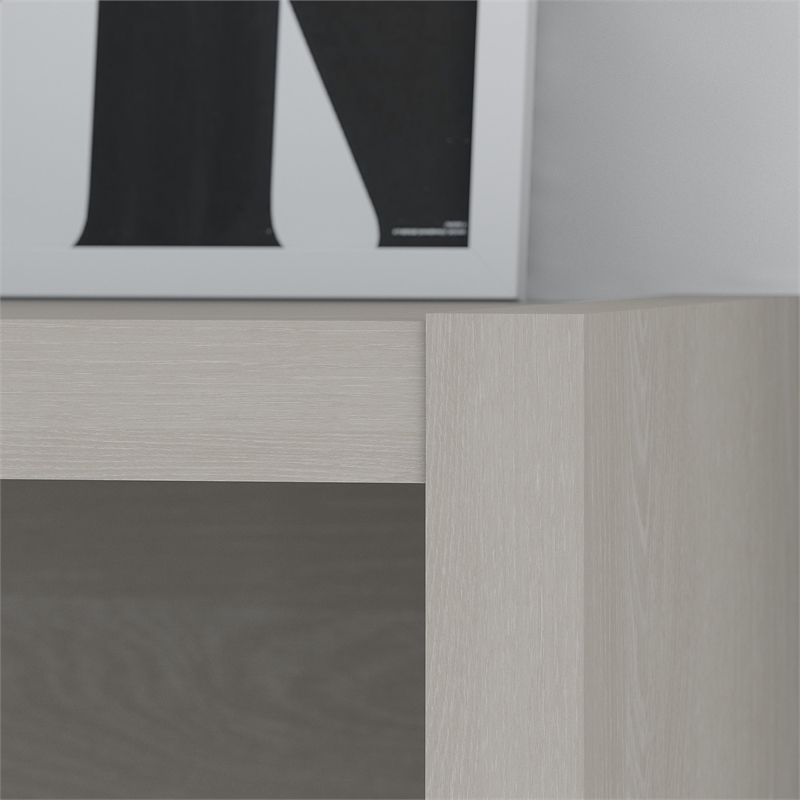 Pemberly Row Set of 2 5-Shelf Bookcases in Gray Sand - Engineered Wood