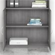 Pemberly Row Set of 2 5-Shelf Bookcases with Doors in Platinum Gray