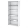 Pemberly Row Set of 2 5-Shelf Bookcases in Pure White - Engineered Wood