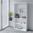 Pemberly Row Set of 2 5-Shelf Bookcases in Pure White - Engineered Wood