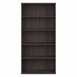 Pemberly Row Set of 2 Tall 5-Shelf Bookcases in Storm Gray - Engineered Wood