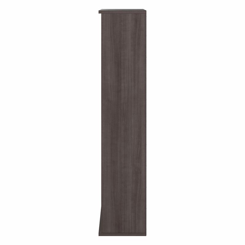 Pemberly Row Set of 2 Tall 5-Shelf Bookcases in Storm Gray - Engineered Wood