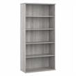 Pemberly Row Set of 2 Tall 5-Shelf Bookcases in Platinum Gray - Engineered Wood