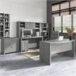 Pemberly Row Set of 2 5-Shelf Bookcases in Modern Gray - Engineered Wood