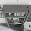 Pemberly Row Set of 2 5-Shelf Bookcases in Modern Gray - Engineered Wood