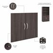 Pemberly Row Set of 2 Tall 5-Shelf Bookcases with Doors in Storm Gray