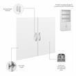 Pemberly Row Set of 2 Tall 5-Shelf Bookcases with Doors in White
