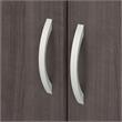 Pemberly Row Set of 2 Tall 5-Shelf Bookcases with Doors in Storm Gray