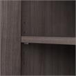 Pemberly Row Set of 2 Tall 5-Shelf Bookcases with Doors in Storm Gray