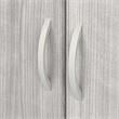 Pemberly Row Set of 2 Tall 5-Shelf Bookcases with Doors in Platinum Gray