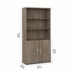 Pemberly Row Set of 2 Tall 5-Shelf Bookcases with Doors in Modern Hickory