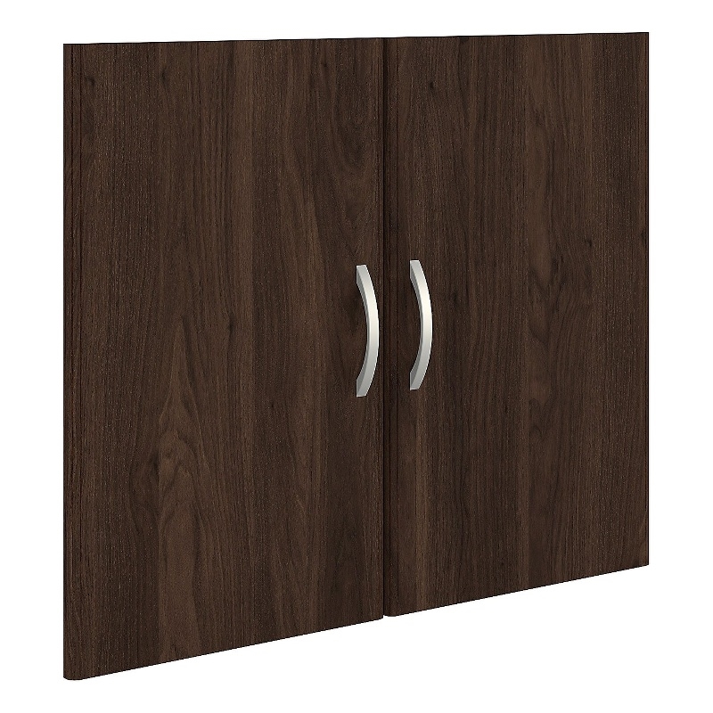 Pemberly Row Set of 2 Bookcases Door Kit in Black Walnut - Engineered Wood