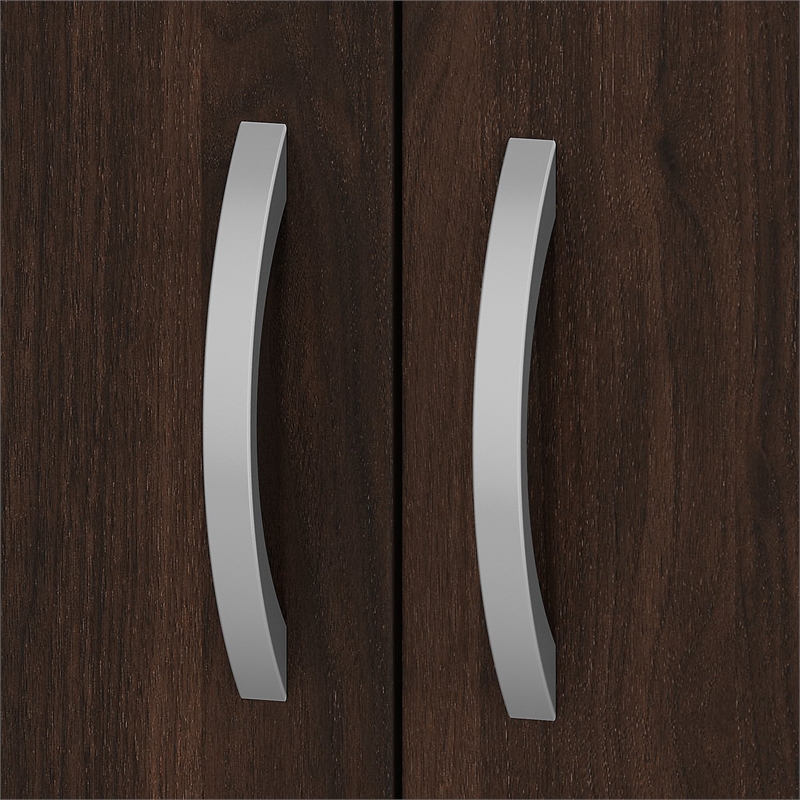 Pemberly Row Set of 2 Bookcases Door Kit in Black Walnut - Engineered Wood
